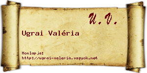 Ugrai Valéria névjegykártya